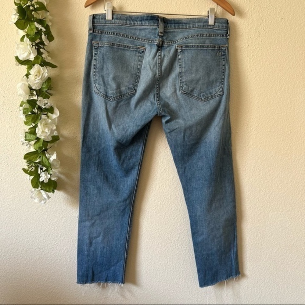 Rag & Bone Dre Low-Rise Ankle Slim Boyfriend Distressed Jeans - Picture 9 of 14